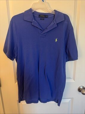 Polo by Ralph Lauren Royal Blue Short-Sleeve Polo with Lime Logo